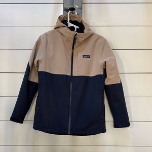 Boys’ Patagonia Tan and Navy 4 in 1 Everyday Ski Jacket with hood